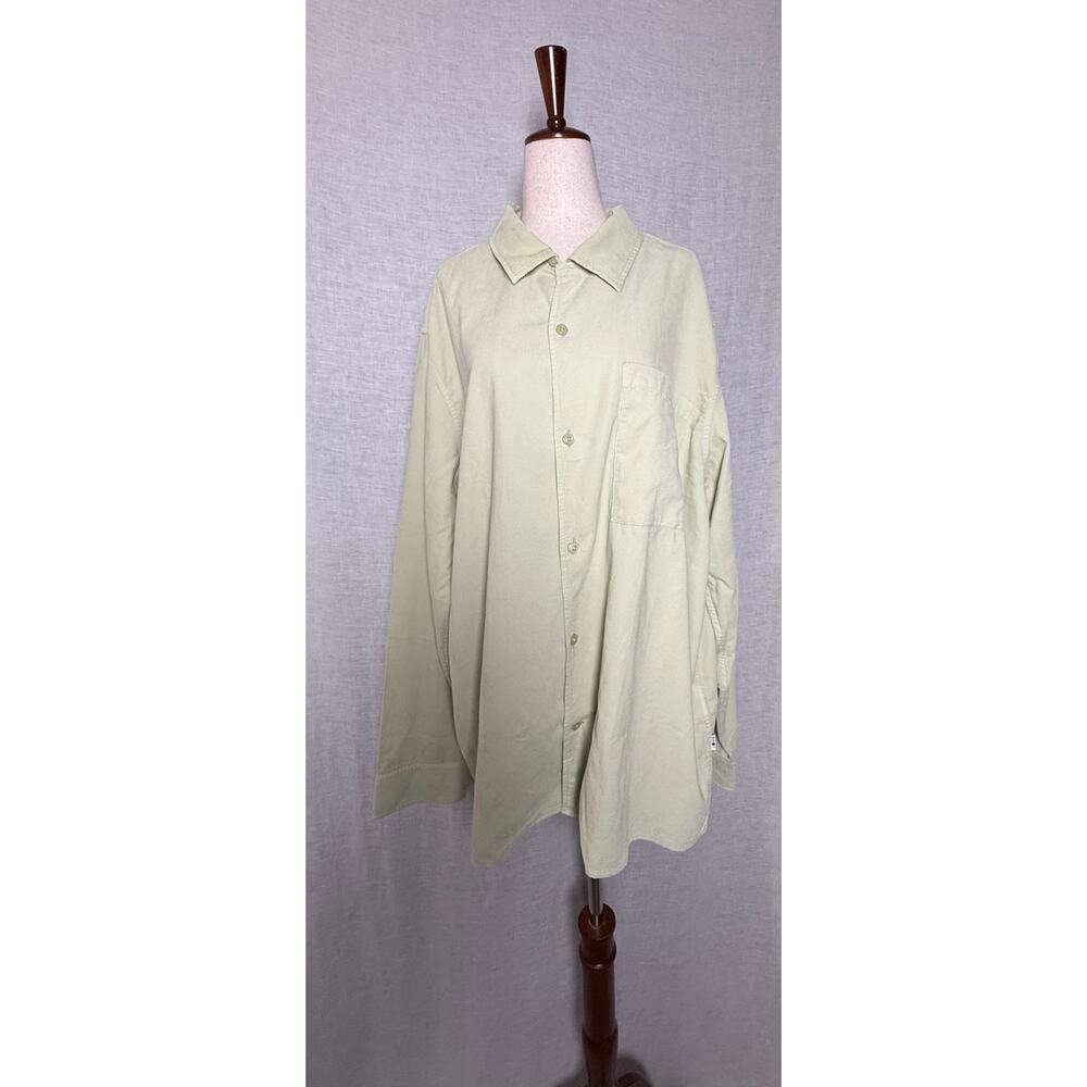 NN07 No Nationality Men Arne Fine Corduroy Mint Green Button Down Shirt  
XXL